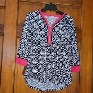 Damen Größe M Kim Rogers 3/4 Arm marine schwarz pink bequem 3/4 Arm - Bild 1 von 6