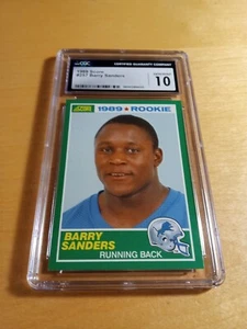 1989 Score #257 BARRY SANDERS CGC 10 Detroit Lions ROOKIE Football Card, HOF, RB - Picture 1 of 2