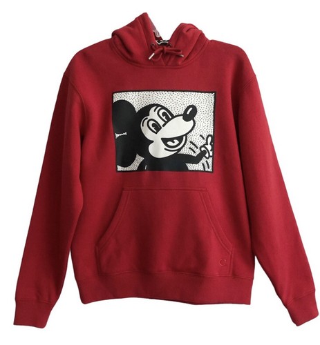 Felpa con cappuccio rossa Coach Disney Topolino Keith Haring XS nuova