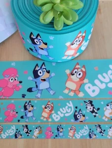 7/8, 1, 1.5 & 3" (1 YD) Bluey  Grosgrain Ribbon Bingo & Bluey Coco  - Picture 1 of 1