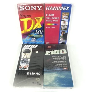 4x Blank Recordable VHS Tapes E-180 New Sealed Hanimex Sony - Picture 1 of 4