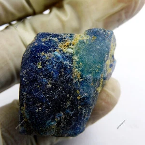 Zafiro azul natural áspero sin cortar 86,30 quilates piedra preciosa suelta extraída en tierra CERTIFICADA - Imagen 1 de 14