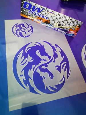Yin Yang dragon 1 stencil mylar art craft airbrushing  - Image 1 of 2