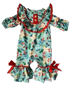 Conjunto de mono floral de una pieza con volantes de ropa Marie Nicole niñas 3-6 meses - Imagen 1 de 12