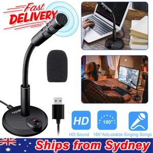 Stand Mic Desktop Microphone USB Mini Laptop Mic Plug & Play For Computer PC MAC - Picture 1 of 13