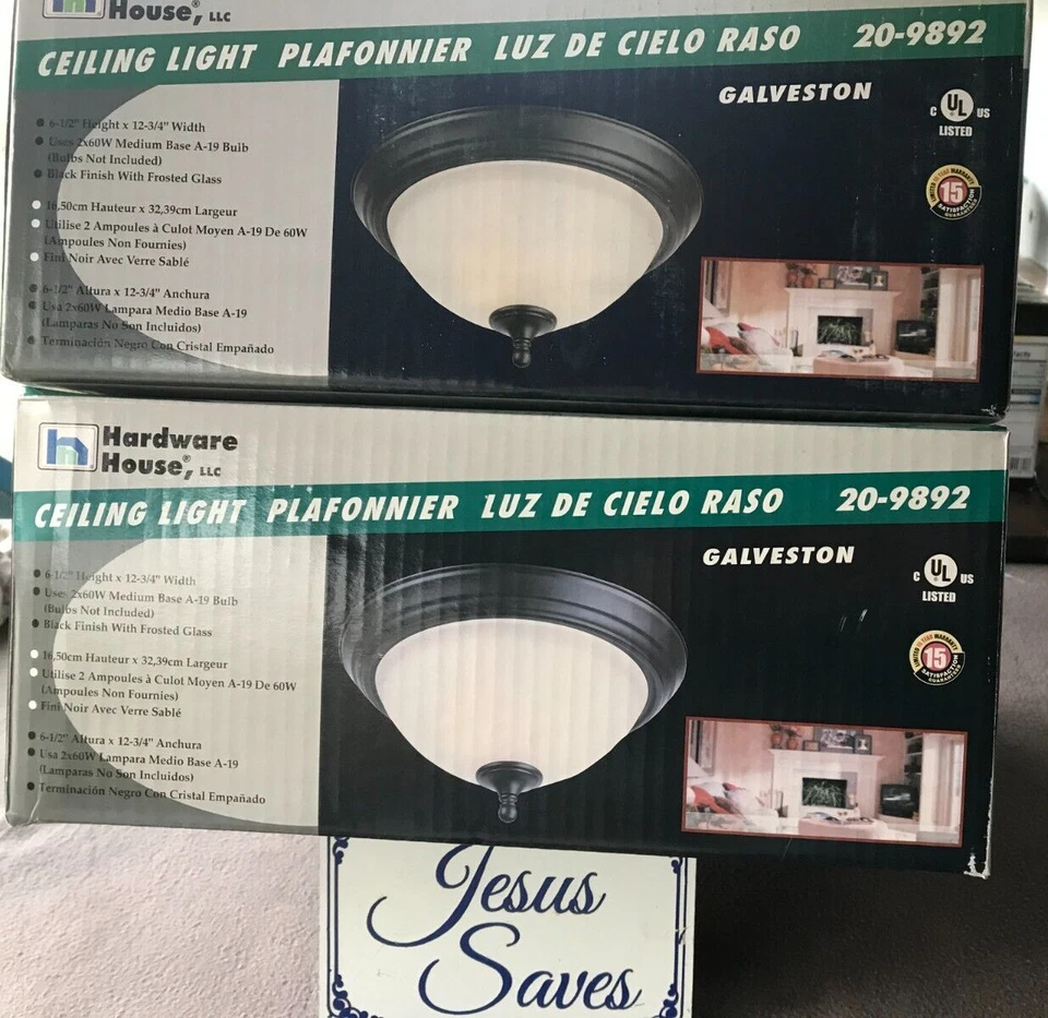 2 luces de techo de montaje empotrado negras mate Galveston 20-9892 herrajes para casa Foto 1 de 1