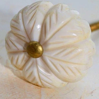 Möbelknopf Möbelknöpfe Yakbone Knochen Möbelknöpfe Weiß Creme 77 N - Bild 1 von 2