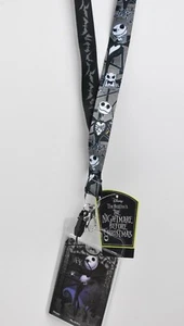 Keys Jack Skellington Lanyard ID Holder Disney Fastpass Keychain - Picture 1 of 9