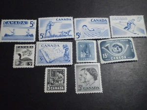 CANADA #365-374 MNH FULL YEAR 1957 - 10 STAMPS - Picture 1 of 1