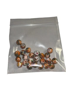 VINTAGE Japan Lampwork Beads Japanese Millefiori Beads 8 MM Size Round 24 Pcs - Picture 1 of 3