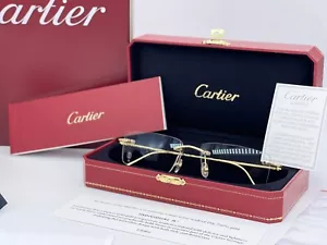 Occhiali Cartier Collection Privée Oro Massiccio 18K CT0070O 100% Originali - Foto 1 di 11