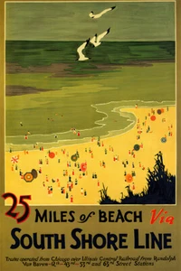 25 Miles Of Beaches Via South Travel Shore Line Wall Poster - POSTER 20x30 - Picture 1 of 4