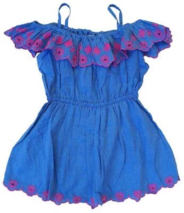 Mädchen Monsoon rosa Borte Cold Shoulder Chambray Sommerkleid 3 bis 12 Jahre - Bild 1 von 1
