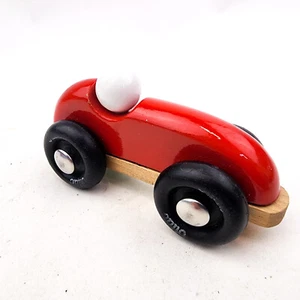 Vintage VILAC France Red Toy Wooden Race Car - Picture 1 of 6