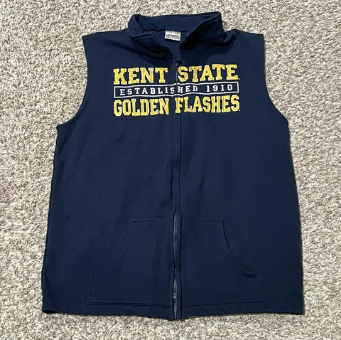 Vintage Kent State Golden Flashes Spell Out Full Zip Vest Men’s XL MINT Cover