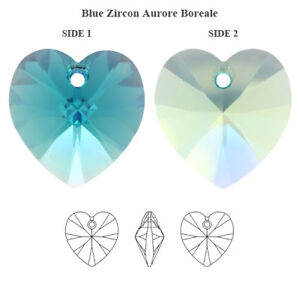 36 X Genuine Swarovski 6228 Crystal Heart Pendants 10.3x10mm * Many Colors