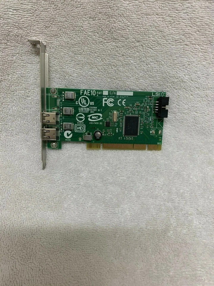Dell 0H924H Dual Port IEEE-1394 PCI FireWire Controller Card LSI L-FW323-07 CHIP - Image 1 of 1