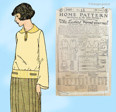Ladies Home Journal 3466: 1920s Uncut Misses Dress Sz 34B Vintage Sewing Pattern - Image 1 of 4
