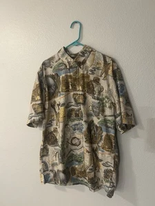 REYN SPOONER Indiana Jones Raiders of the Lost Ark Aloha Hawaiian Shirt Mens XL - Picture 1 of 3