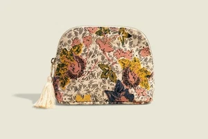 ULLA JOHNSON + BOBBI BROWN Cotton Canvas Tassel Makeup Cosmetics Bag Clutch Case - Picture 1 of 7