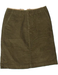 EDDIE BAUER Womens Corduroy Skirt US 8 Medium W32 Khaki Cotton DQ23 - Picture 1 of 3