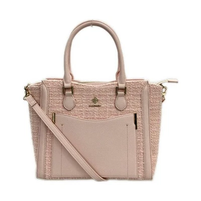 Bolsa de mão Samantha Vega bolsa de ombro 2 vias tiracolo tweed corte diamante feminina a8 - Imagem 1 de 4