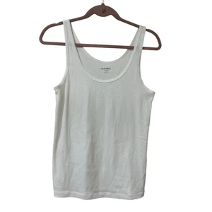Canotta donna Old Navy taglia large bianca maglia a costine primo strato comfort basic - Foto 1 di 4