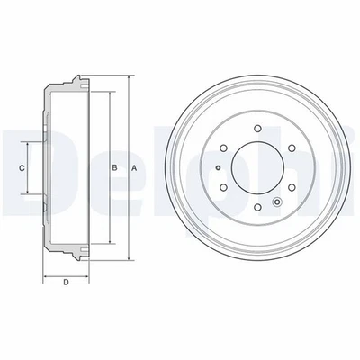 2x Bremstrommel DELPHI BF581 für FORD EQ RANGER TKE ER ET 1 2 EcoBlue 4x4 TDCi - Bild 1 von 4