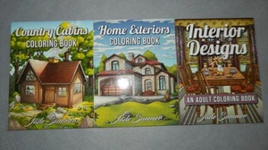 JADE SUMMER Interior Designs HOME EXTERIORS Cabins lot of 3 Adult Coloring Books - Bild 1 von 13