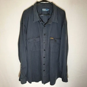 Polo Ralph Lauren 5XB Big Shirt Men’s Utility Workwear Type 1 Button Up Navy - Imagen 1 de 7