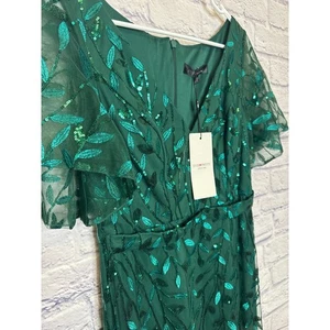 Ever Pretty grün Pailletten formell Maxi Ballkleid kurze Flatterärmel neu mit Etikett Gr. 8/LG - Bild 1 von 3