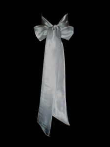 SILVER GREY Satin Wedding Dress Party Ribbon Sash Belt Tie Band Bridesmaid Bow - Picture 1 of 11