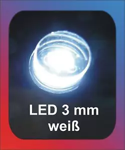 10 x LED 3 mm weiß diffus Abstrahlwinkel >300 Grad - Picture 1 of 1