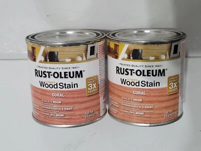 2x Rust-Oleum 8 Oz Each Ultimate Wood Stain Coral Dries In 1 Hour . Free Shippin - Image 1 of 4