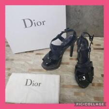Christian Dior High Heel Sandals Black Size EU35.5 Leather Strap Logo Women