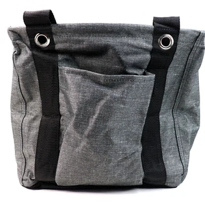 Thirty-One Small Utility Tote Charcoal Crosshatch 10 x 7 in Organizer - Picture 1 of 10