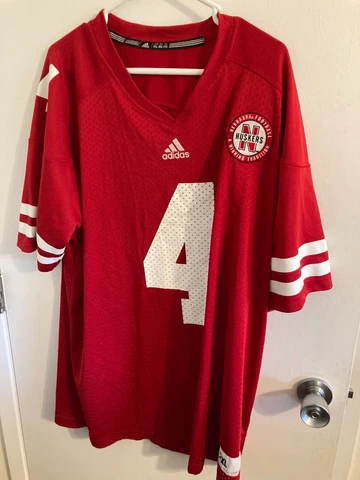 #4  University of Nebraska  NCAA Adidas football jersey youth Adult 2xl XXL Cover