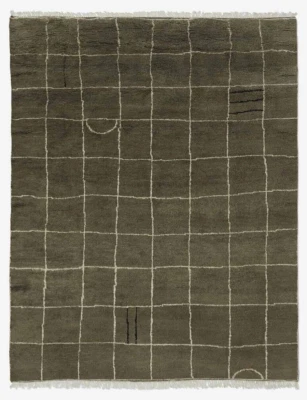 Irregular Grid Hand-Knotted Wool Rug by Sarah Sherman Samuel 9x12 area rugs, - Image 1 of 4