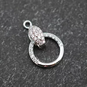 Conector de cierre plegable de gancho y ojo de circonita cúbica de plata de ley 925 para collar A5262 - Imagen 1 de 14