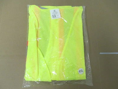 FROG WEAR GLO-002 FLUORESCENT YELLOW SAFETY VEST SIZE 4XL BRAND NEW REFLECTIVE - Image 1 of 4