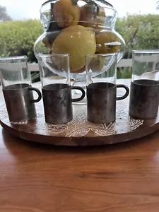 Vintage~RWP~Pewter~HOLDER~Looped handle~FEDERAL GLASS~Removable~Tumbler - Picture 1 of 4
