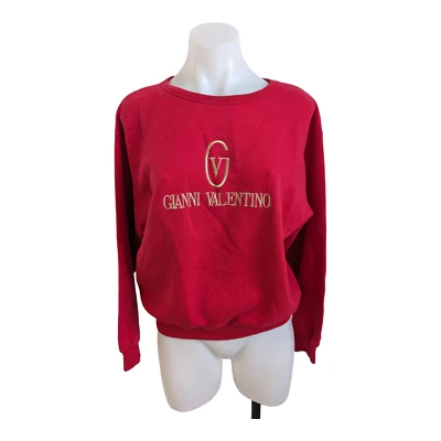 Gianni Valentino Pequeña Sudadera Cuello Redondo Pullover Rojo Mangas Largas Italia Foto 1 de 4