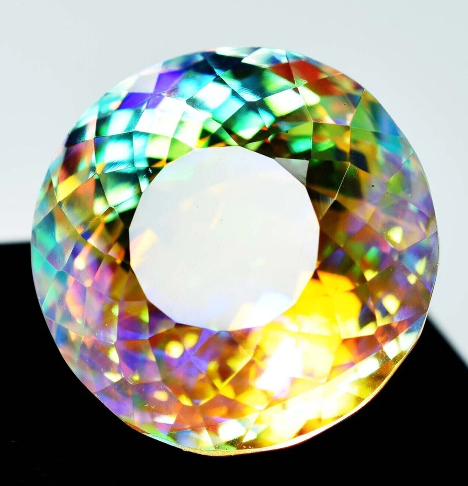 AAA+ Large Mystic Topaz 249.60 Ct. Round Cut Loose Gemstone Gift For Women/Her - Image 1 of 4