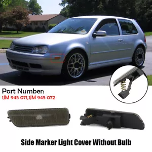 2x Side Marker Light Turn Signal Lamp Cover Smoke Lens For VW Golf Jetta MK4 - Picture 1 of 7
