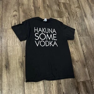 Hakuna Vodka Black T-Shirt Mens Size M - Picture 1 of 3