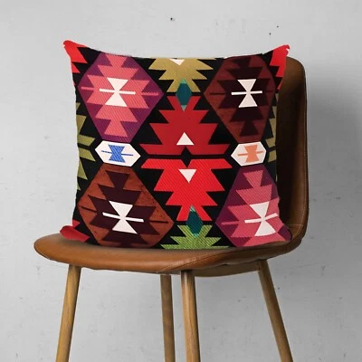 Kilim Pattern Tapestry Pillow Sofa Couch Gobelin Pillow Decorative Pillow 17x17" - Image 1 of 4