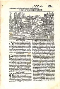 Antique map, Schonsperger/Schedel, 1496, Von groszen Sachsen Land - Picture 1 of 1