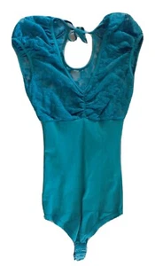 Body sin mangas de leotardo para mujer pequeño de encaje verde - Imagen 1 de 8