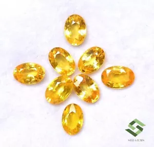 6x4 mm Natural Yellow Sapphire Oval Cut Lot 08 Pcs 4.66 CTS Loose Gemstones - Picture 1 of 7
