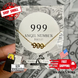 999 Angel Number Stainless Steel Bracelet Closure Amulet Charm Gift Men & Women - Picture 1 of 5